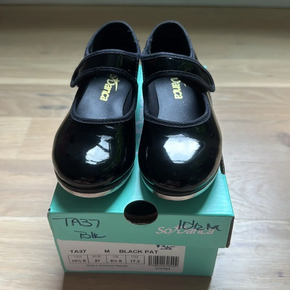 Toddler Girls’ So Danca Vegan Velcro Strap Tap Shoes - Size 10.5